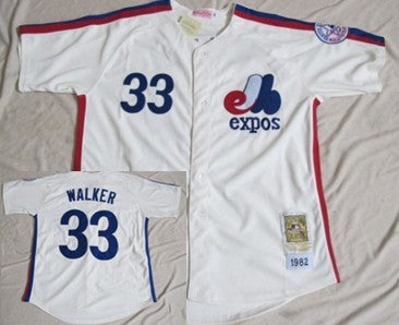 Larry Walker Washington Nationals cream Throwback jersey