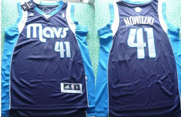 Dirk Nowitzki Revolution Dallas Mavericks navy jersey