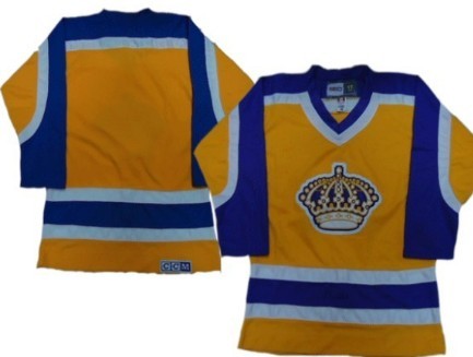 Custom Los Angeles Kings yellow Throwback jersey