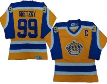 Wayne Gretzky Los Angeles Kings yellow Throwback jersey