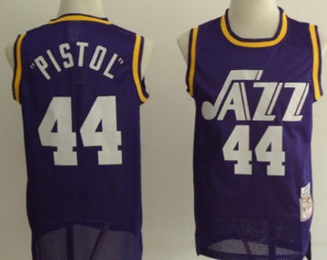 Pistol Pete Maravich Utah Jazz purple Throwback jersey