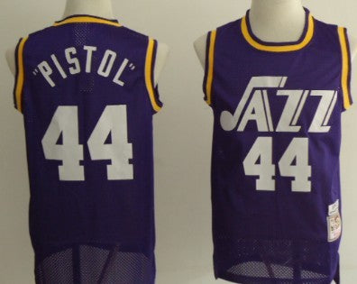 Pistol Pete Maravich Utah Jazz purple Throwback jersey