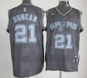 Tim Duncan San Antonio Spurs black Fashion jersey