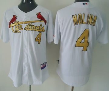 Yadier Molina St. Louis Cardinals white jersey