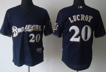Jonathan Lucroy Milwaukee Brewers navy jersey