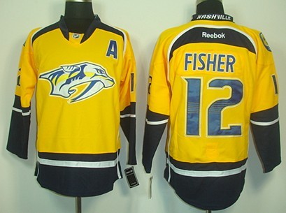 Mike Fisher Nashville Predators yellow jersey