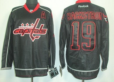 Nicklas Backstrom Washington Capitals black jersey