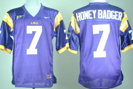 Honey Badger LSU Tigers purple jersey