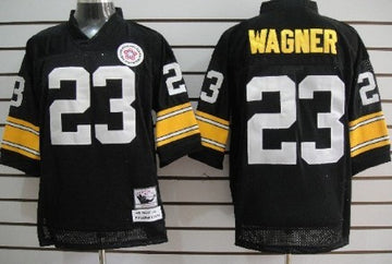 Mike Wagner Pittsburgh Steelers black Throwback jersey