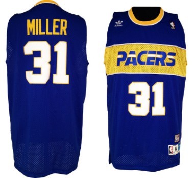 Reggie Miller NBA Hardwood Indiana Pacers blue Classic jersey