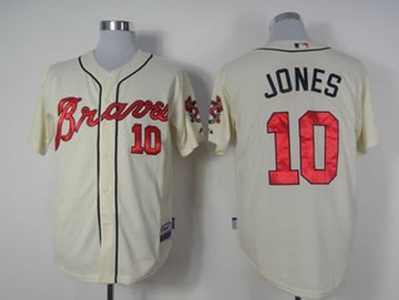 Chipper Jones Atlanta Braves cream jersey