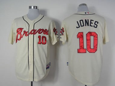 Chipper Jones Atlanta Braves cream jersey