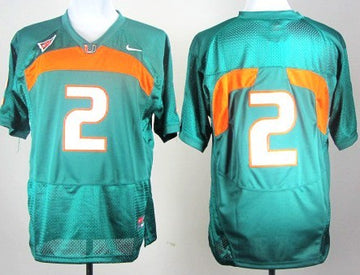 With No Name Miami Hurricanes green jersey