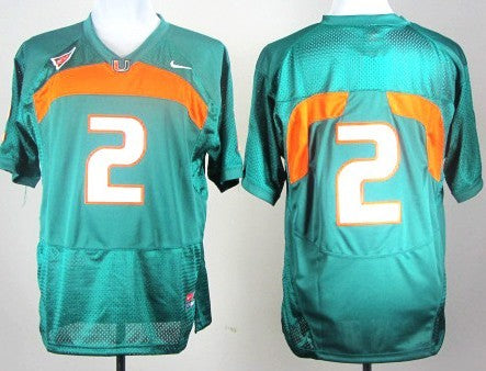 With No Name Miami Hurricanes green jersey
