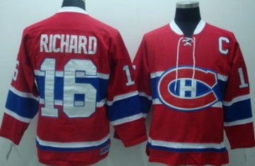 Henri Richard Montreal Canadiens red Throwback jersey