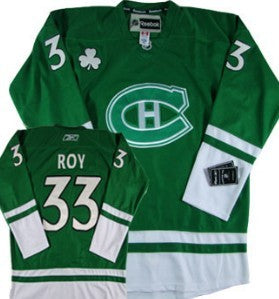 Patrick Roy St. Patrick's Day Montreal Canadiens green jersey
