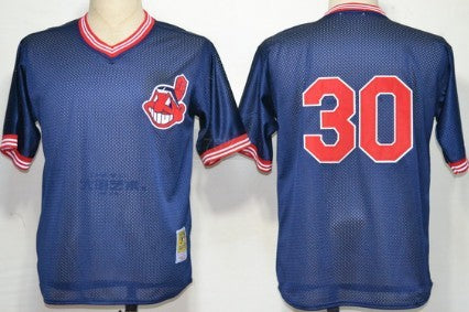 Joe Carter Mesh Batting Practice Cleveland Guardians navy Throwback jersey