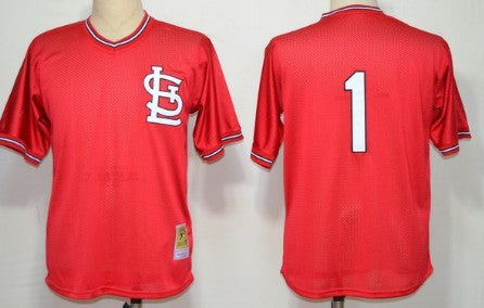 Ozzie Smith Mesh Batting Practice St. Louis Cardinals red Throwback jersey
