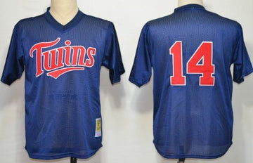 Kent Hrbek Mesh Batting Practice Minnesota Twins navy Throwback jersey