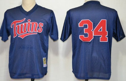Kirby Puckett Mesh Batting Practice Minnesota Twins navy Throwback jersey