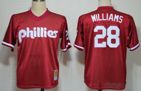 Mitch Williams Mesh Batting Practice Philadelphia Phillies red Throwback jersey