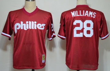 Mitch Williams Mesh Batting Practice Philadelphia Phillies red Throwback jersey