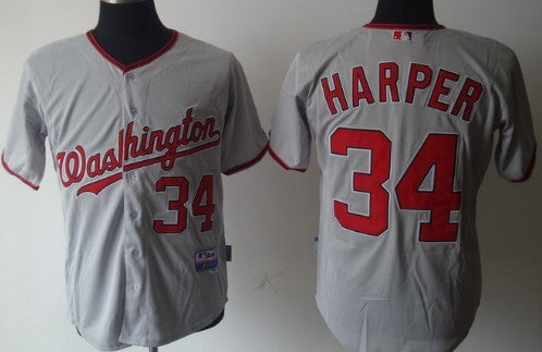 Bryce Harper Washington Nationals gray jersey