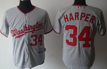 Bryce Harper Washington Nationals gray jersey