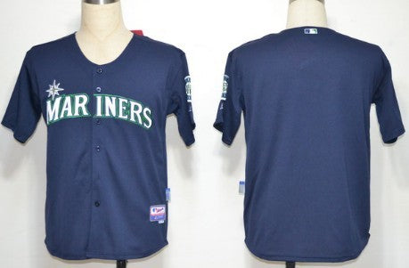 Custom Seattle Mariners navy jersey