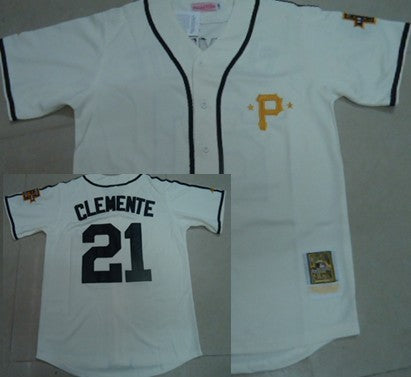 Roberto Clemente Pittsburgh Pirates cream Throwback jersey
