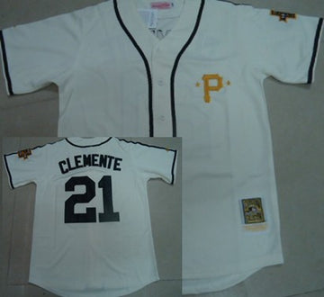 Roberto Clemente Pittsburgh Pirates cream Throwback jersey