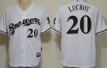 Jonathan Lucroy Milwaukee Brewers white jersey