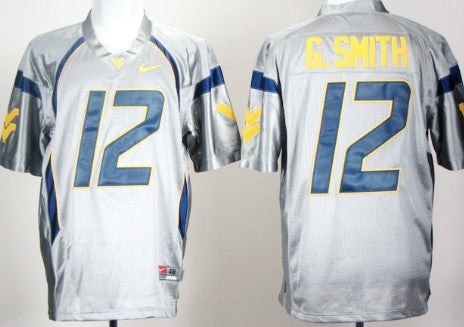 Geno Smith West Virginia Mountaineers gray jersey