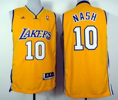Steve Nash Revolution Los Angeles Lakers yellow jersey