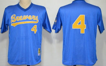 Paul Molitor Mesh Batting Practice Milwaukee Brewers blue Throwback jersey