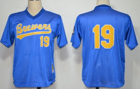 Robin Yount Mesh Batting Practice Milwaukee Brewers blue Throwback jersey
