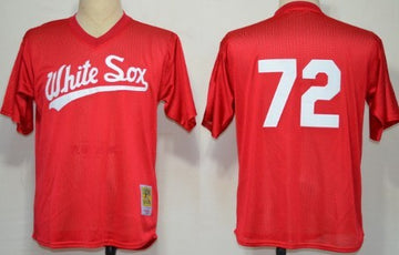 Carlton Fisk Mesh Batting Practice Chicago White Sox red Throwback jersey