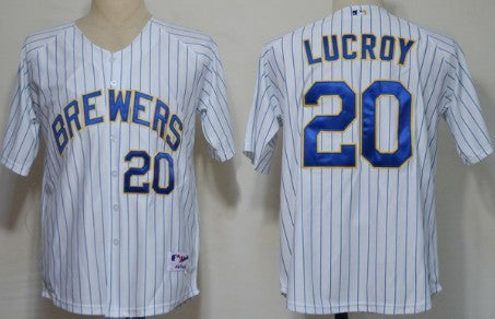 Jonathan Lucroy Milwaukee Brewers white jersey