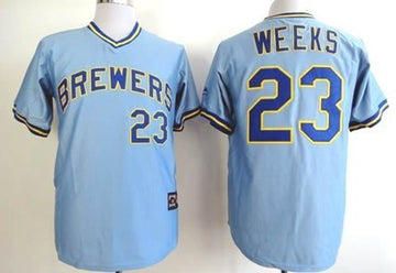 Rickie Weeks Milwaukee Brewers blue jersey