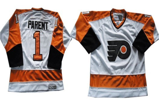 Bernie Parent Philadelphia Flyers white Throwback jersey