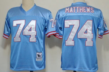 Bruce Matthews Tennessee Titans blue Throwback jersey