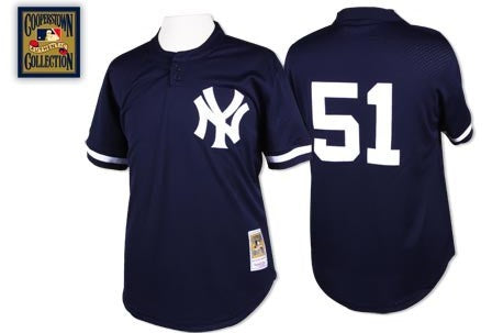 Bernie Williams New York Yankees navy Throwback jersey