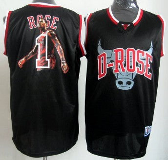 Derrick Rose Chicago Bulls black Fashion jersey