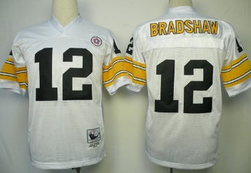 Terry Bradshaw Pittsburgh Steelers white Throwback jersey