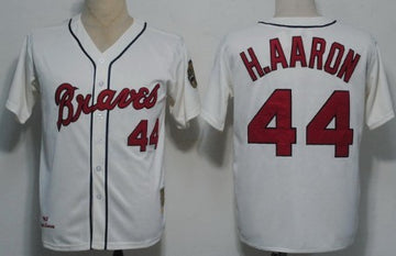 Hank Aaron Atlanta Braves cream Throwback jersey