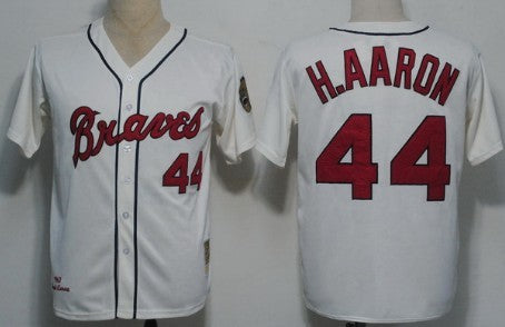 Hank Aaron Atlanta Braves cream Throwback jersey
