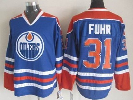 Grant Fuhr Edmonton Oilers royal Throwback jersey