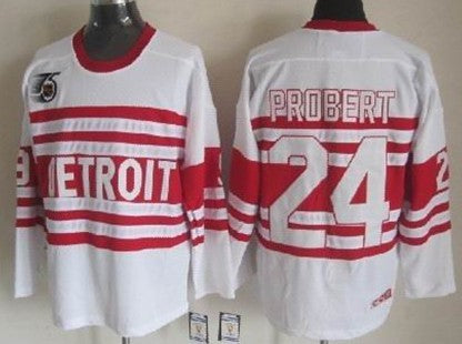 Bob Probert Detroit Red Wings white Throwback jersey