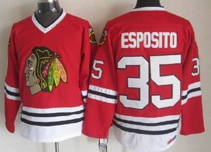 Tony Esposito Chicago Blackhawks red Throwback jersey