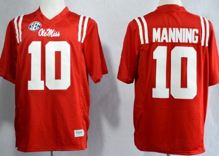 Eli Manning Ole Miss Rebels red jersey
